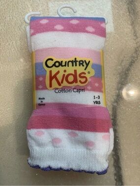 Country Kids Pink White Purple Striped & Polka Dot Cotton Capri